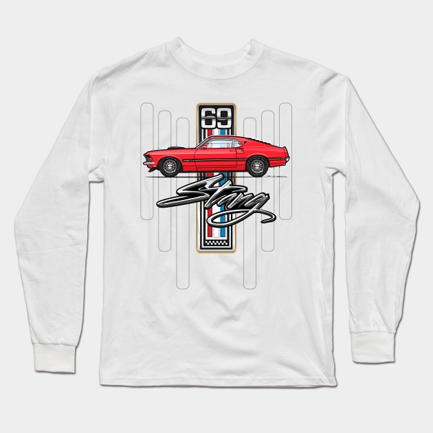 Red 69 Long Sleeve T-Shirt by JRCustoms44